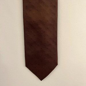 Vintage and Classic Barneys New York Brown Silk Textured Tie